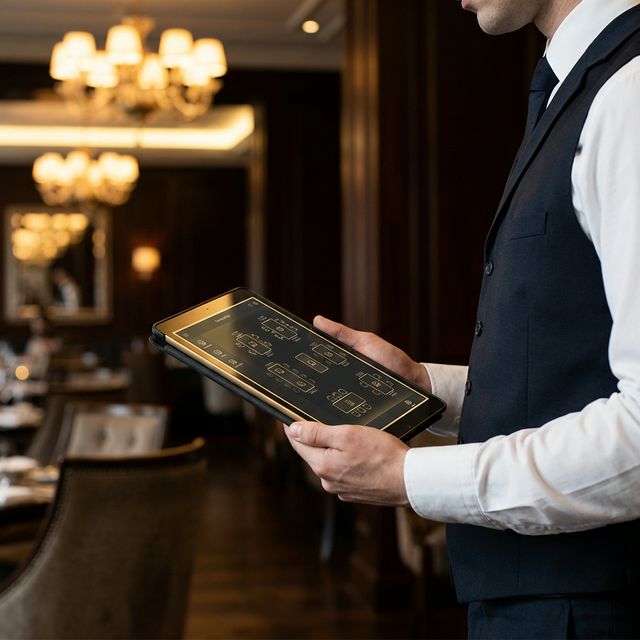 Професионален сервитьор използва софтуер за ресторант BillBG